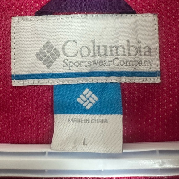 Columbia Women's Size L Cream Purple Fleece Jacket Full Zip Outdoor - Picture 5 of 7